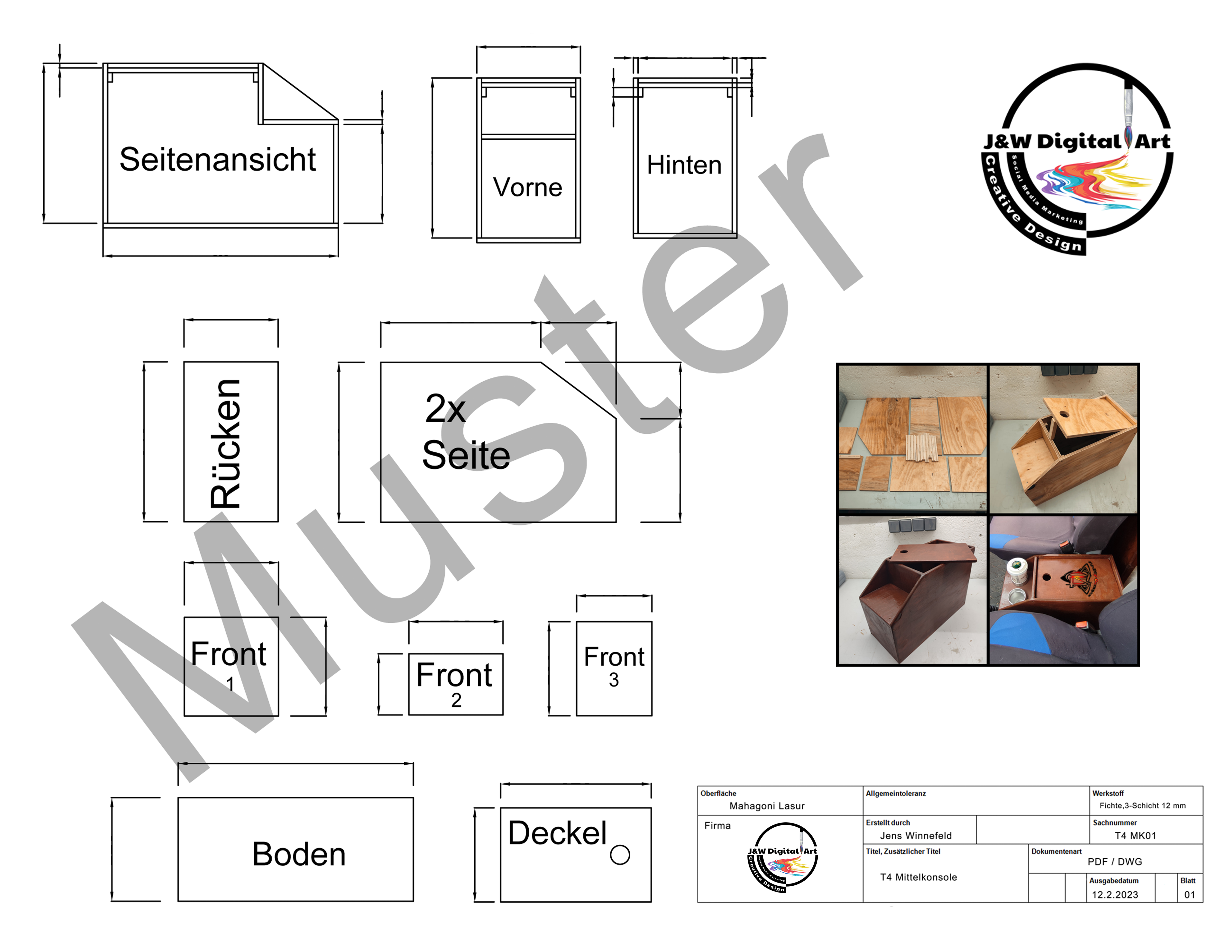 Bauplan für eine T4 Mittelkonsole